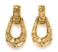 A Pair of 14 Karat Yellow Gold Pendant Earrings