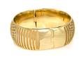 A 14 Karat Yellow Gold Openwork Bangle Bracelet