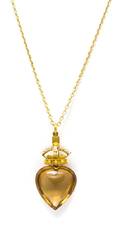 A 14 Karat Yellow Gold Citrine Cultured Pearl and Multi Gem Pendant