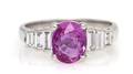 An 18 Karat White Gold Pink Sapphire and Diamond Ring
