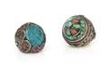 A Group of Silver Turquoise and Coral Middle Eastern Jewelry