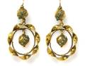 A Pair of Victorian Gold and Turquoise Earrings
