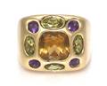 An 18 Karat Yellow Gold Citrine Amethyst and Peridot Ring