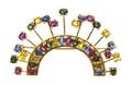 An 18 Karat Yellow Gold and Multi Color Sapphire Brooch