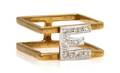 A 14 Karat Yellow Gold and Diamond Initial Ring