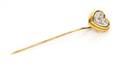An 18 Karat Yellow Gold and Diamond Heart Shape Pin Tiffany  Co