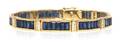 An 18 Karat Yellow Gold Sapphire and Diamond Link Bracelet
