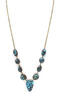 A 9 Karat Gold and Turquoise Necklace