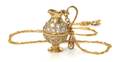 A 21 Karat Yellow Gold Cubic Zirconia and Citrine Pitcher Pendant
