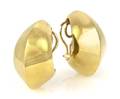 A Pair of 18 Karat Yellow Gold Knife Edge Half Hoop Earclips