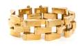 An 18 Karat Yellow Gold Fancy Link Bracelet Circa 1950