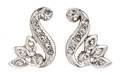 A Pair of 14 Karat White Gold and Diamond Earrings