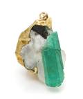 An 18 Karat Yellow Gold and Emerald Crystal Pendant