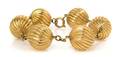 An 18 Karat Yellow Gold Textured Bead Bracelet