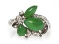 An 18 Karat White Gold Jade and Diamond Ring Circa 1950