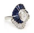 A Platinum Diamond and Sapphire Ring Oscar Heyman Brothers