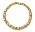 An 18 Karat Yellow Gold and Diamond Collar Necklace
