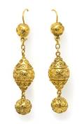 A Pair of 19 Karat Yellow Gold Etruscan Revival Earrings