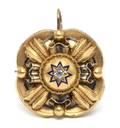 A Victorian Yellow Gold Diamond and Enamel Pendant