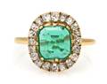 A Victorian 18 Karat Yellow Gold Emerald and Diamond Ring