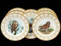 SET OF EIGHT BOEHM PORCELAIN OWL PLATES