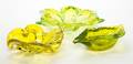 Three Italian Vaseline Glass Articles