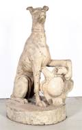 A Terracotta Figure of a Greyhound