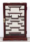 A Chinese Hardwood Hanging Vitrine Cabinet