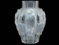 ART DECO MOLDED AND FROSTED GLASS VASE