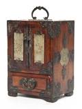 A Chinese Hardstone Inset Diminutive Cabinet
