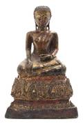 A Thai Gilt Bronze Figure of Buddha