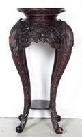 A Chinese Export Carved Hardwood Stand