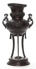 A Japanese Bronze Footed Censer