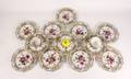Set of 12 Schumann Dresden Plates  2 Teacups