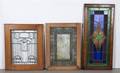A Group of Three Leaded Glass Windows