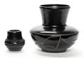Two Santa Clara Blackware Pottery Vases