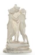 An Alabaster Figural Group