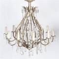 A Gilt Bronze and Crystal TenLight Fixture
