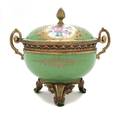 A Sevres Style Gilt Metal Mounted Porcelain Potpourri