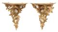 A Pair of Rococo Style Giltwood Wall Brackets