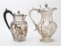 A Group of Two English Silverplate Water Pitchers
