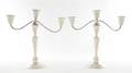 A Pair of American Sterling Silver Candelabra Newport