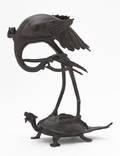 A Chinese Bronze Model of a Stork