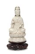 A Blanc de Chine Figure of Guanyin