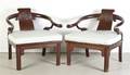 A Pair of Chinese Horseshoe Back Armchairs