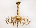 BRASS EIGHT LIGHT CHANDELIER