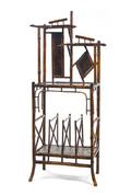 A Victorian Lacquered Faux Bamboo Etagere