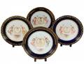 TWO PAIRS OF SEVRES PORCELAIN CABINET PLATES