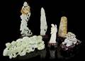 A Group of Six Jadeite Carvings