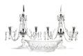 A Pair of Glass TwoLight Candelabra